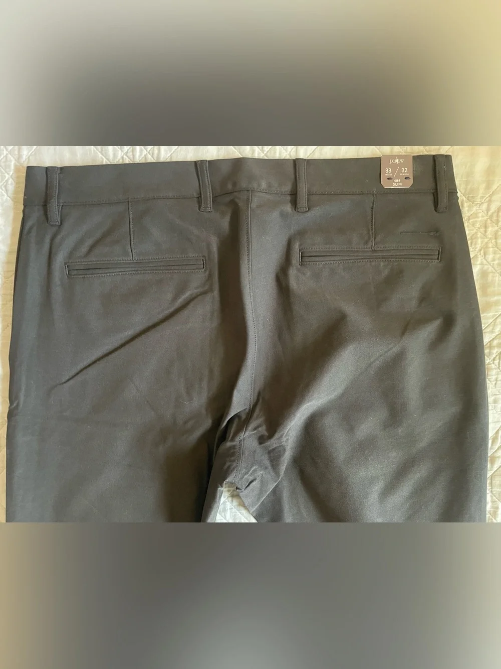 J.CREW 484 Slim-fit tech pant in Black Size 33/32 NWT $128 CG696